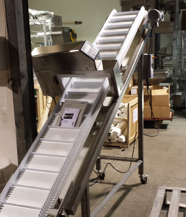 Custom Packaging Machinery Fabrication | Incline Conveyor | Right Stuff Equipment Denver Colorado USA